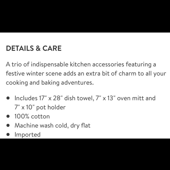 🆕 Kate Spade ♠️ Pine Needles 3 Piece Kitchen Set - Picture 10 of 10